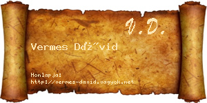 Vermes Dávid névjegykártya